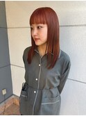 ブリーチなしダブルカラーオレンジカラー暖色カラー