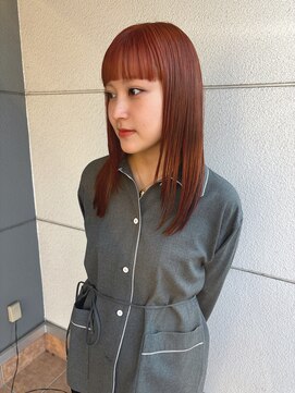 ヘアーアイストゥーレ(HAIR ICI TRE) ブリーチなしダブルカラーオレンジカラー暖色カラー