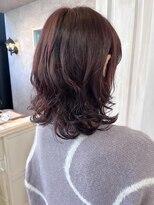 キャアリー(Caary)&nbsp;福山人気ゆるふわケアパーマ艶髪カシスピンク簡単スタイリング