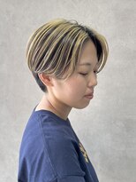 エンクス(enx) ミルクティーブロンド/ダークブルー/デジタルパーマ/鶴ヶ峰SK76