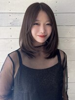 ルノン フィージュ(LUNON fieju)&nbsp;ダークパープルナチュラルショートミルクブラウンダウンバング