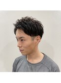 清潔感溢れるショートアップバング