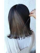 レングス ヘアグラフィック(LENGTH HAIR GRAPHIC) コントラストカラーの切りっぱなしロブ