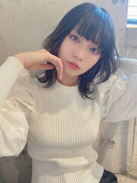 ルービック バランス 天王寺(Rubik's×Balance) 外ハネエアリーウルフヘア×透明感グレージュ×インナーカラー