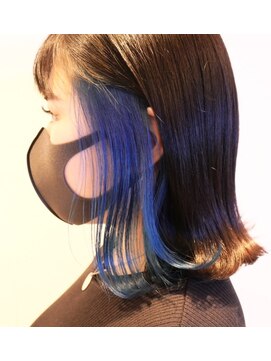 ネオンヘアー(neon hair) ☆インナーカラー☆ブルー☆ブリーチ2回目安☆