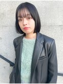 【佐藤諒】切りっぱなしボブワイドバング顔周りカット黒髪暗髪