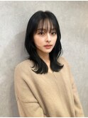 簡単スタイリングヘアセンターパートゆるふわロングハイレイヤー