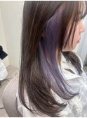 インナーカラー イヤリングカラー ラベンダー