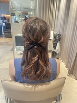 ロージーバイフーガヘアー 元住吉店(Rosy by FUGAhair)&nbsp;マロンベージュ/ヘアアレンジ/ハーフアップ/お呼ばれスタイル