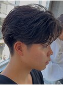 渋谷フェザーパーマニュアンスパーマセンターパート緩め20代