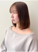 ミディアムヘア*ミディアムボブ*ボブ*前髪カット*30代40代50代