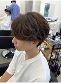センターパート/メンズ/水戸/シャドウパーマ/学割/眉毛