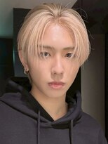 サンクマーケット 渋谷(cinq MARKET) 渋谷メンズブリーチカラーホワイトブロンドカラーセンターパート