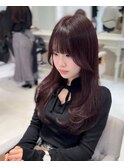 くびれ巻き　レイヤーカット　顔まわりカット　韓国