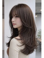 ビーワールド(B WORLD)&nbsp;顔まわりレイヤーエアリーレイヤーロング艶カラー20代30代40台