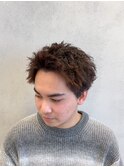 刈り上げセンターパート/波巻きツイストスパイラル/南堀江