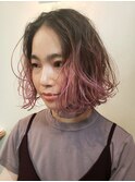 バレイヤージュで作るピンクグラデーション×切りっぱなし！