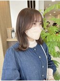 韓国前髪カット似合わせカットブリーチなしアースカラー
