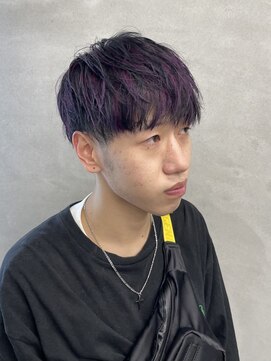 ファイブバイジエクト 堀江(FIVE by The Ect) メンズハイライト　ハイライトカラー　ハイライトパープル