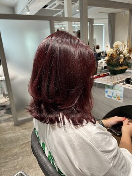 ブロッサム 保谷(Blossom) マスク美人小顔韓国風ワンカールブリーチなしワインレッド