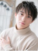 アースカラー斜めバング束感メンズショートY南越谷