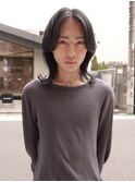 メンズボブウルフメンズミディアムレイヤーカットメンズウルフ