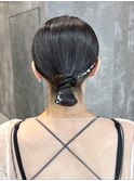 ヘアセット 結婚式ヘア タイトヘア お団子  お呼ばれヘア
