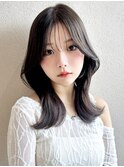 レイヤーカット,韓国風レイヤー,グレージュ,アッシュブラウン