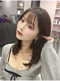 新宿人気!艶カラー×前髪カットミディアムレイヤー髪質改善n