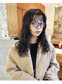 セミロングパーマ