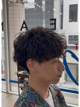 オーシャントーキョー 大阪(OCEAN TOKYO) シャドウパーマ波巻きパーマツーブロック無造作マッシュ