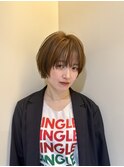  透明感ショートボブカラー