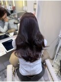 【MANAMI】ワインレッドブリーチなしダブルカラーココアブラウン