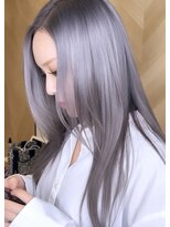 アース いわき店(HAIR&MAKE EARTH)&nbsp;シルバーグレージュ×艶髪ロングストレート