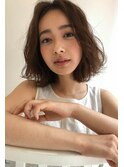 【リステート名古屋千種】ゆるめな質感のセンターパートボブ