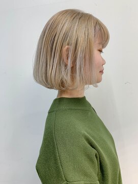 テトヘアー(teto hair) ボブ、外国人風、ホワイト、ブロンド