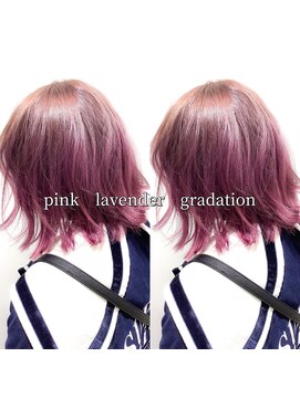 ヘアーメイク トレコローリ(hair make trecolori) 【trecolori 津田沼】ピンクラベンダーグラデーション