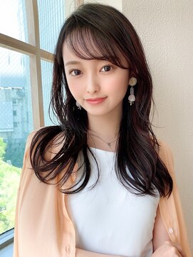 アフロート ディル(AFLOAT D'L) アフロート矢田菜津紀　暗髪ロング　レイヤーカット　小顔ヘア