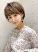 20代30代40代大人かわいいひし形ボブ小顔ショコラベージュ