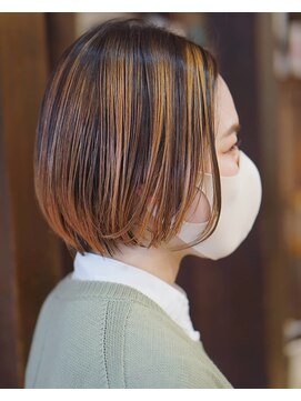 モアムー(Moremuu) レディース　外国人風カラー　コントラストバレイヤージュ