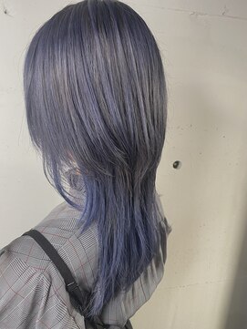 リット 立川(rit.) パープルグレー×インナーカラー☆バイオレットブルー♪