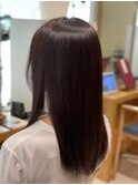 ダークブラウン/ストレートパーマ