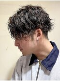 刈り上げ 前下がり マッシュ ショート 波巻き ツイスパ 無造作