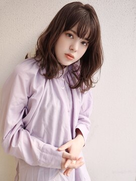 ブゾン(buZon) 【buZon ブゾン】外ハネロブ前髪パーマ×グレーベージュ