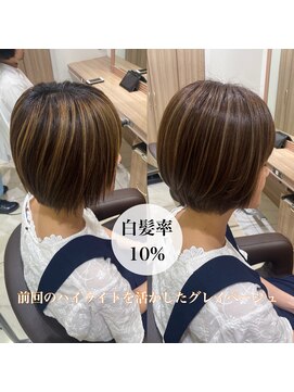 アッシュ 下丸子店(Ash) ハイライトを活かしたデザインカラー