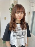 オレンジブラウンカーリーヘア