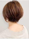 大人ショートボブ少人数白髪染めくせ毛40代50代モカブラウン