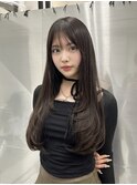 秋の小顔レイヤーカット髪質改善シールエクステショコラブラウン