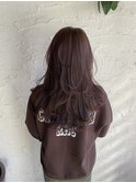 大人可愛い艶髪カラーくすみベージュくびれウルフロングレイヤー