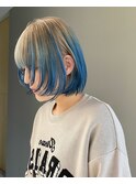 ブロンド×ロイヤルブルー
